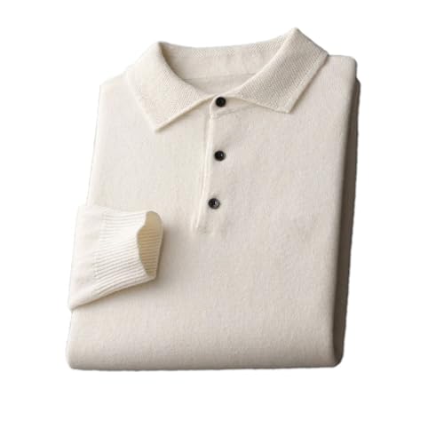 Men's Solid Merino Wool Sweater Polos Neck Pullover Knitted Lightweight Warm Sweater