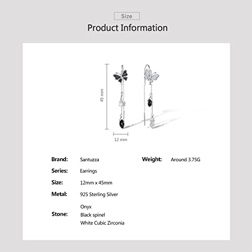 Santuzza 925 Sterling Silver Threader Earrings White Cubic Zirconia Drop Earring4