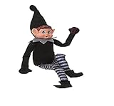 Elves Behavin' Badly 12' Bendable Poseable Elf with Vinyl Head - Christmas Accessory (Black Boy Elf)