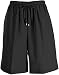 Coral Bay Womens Twill Drawstring Shorts Large Black