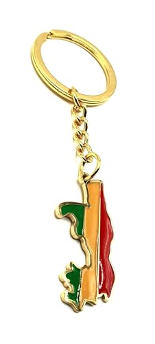 SNS Components Porte-clés drapeau africain or de la République du Congo Afrique en métal émaillé, multicolore, taille unique