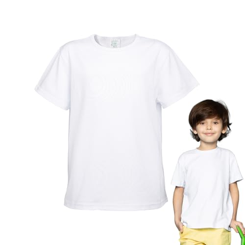 METFUIN Toddler Blank Sublimation T-Shirt Crew Neck Short Sleeve (3 Years White)