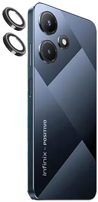 Image of Back Camera Lens Protector for infinix Hot 30i 5G (Metal Ring /Anti-Scratch /Clear /Black), Pack of 2