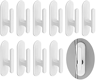 Grevosea 10 Pieces Blind Cord Winder Safety Blind Cord Hooks Blind Cord Holder Adhesive Wall Hook Wrap Cleats Children Proofing for Home Office Window Blinds Curtains Sun Shades Ropes White