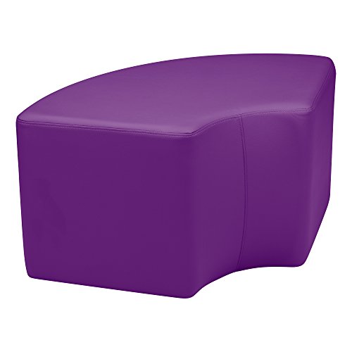 Image of Sprogs 18 inch H Structured Quarter Round Stool -Flexible Modular Collaborative Soft Seating for Office, Home, Lounge and School Classrooms with Durable Frame & Set of 2 inch Casters Add-on -Purple
