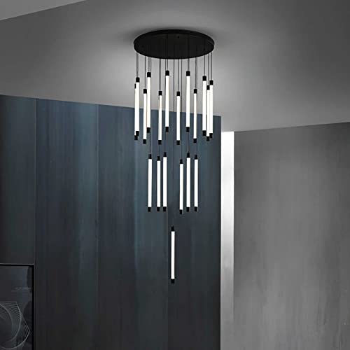 Chandelier de bande à LED suspension escalier long light salon - 4