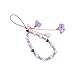 Purple Cell Phone Straps Crystal Flower Lanyard Charms- Decoration Pendant Accessories for Women Girlï¼ŒCute Keychain for Car Key, Slip Mobile Phone Wrist Chain String Hanging Cord for Camera Handbag