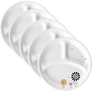 Corelle J310-KJKA CP-1725 Lunch Plates, Large Size, Set of 5, Plates, Break-resistant, Lightweight, Microwave Safe, Oven Safe, Dishwasher Safe