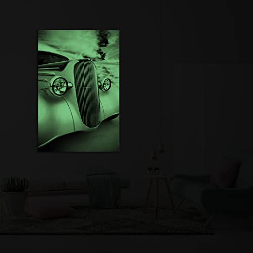 Tableau de décoration canvas auto moto lumineux la nuit design exclusif 80x120 - 4