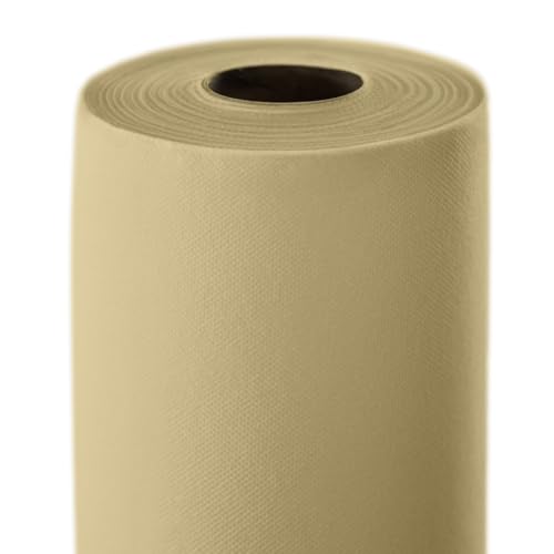 Générique Nappe Spunbond Intissée en Rouleau, 50 M x 120 cm, pour Restaurants, Evenements Professionnels et Traiteurs (Crème)