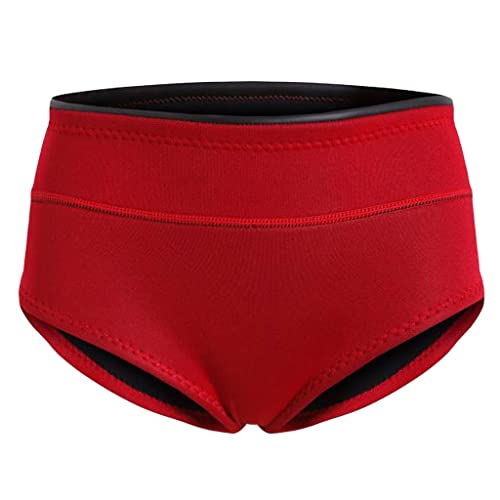 Damen Neoprenanzug 1,5 mm Neopren Tauchen Schnorchel Slip Unterwäsche Shorts Rot XL
