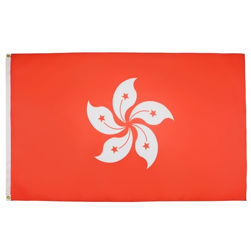 AZ FLAG - Bandeira Hong Kong - 90 x 60 cm - Bandeira Hongkonês 100% poliéster com ilhoses de metal integrados - 50 g - Cores vivas e resistente à descoloração