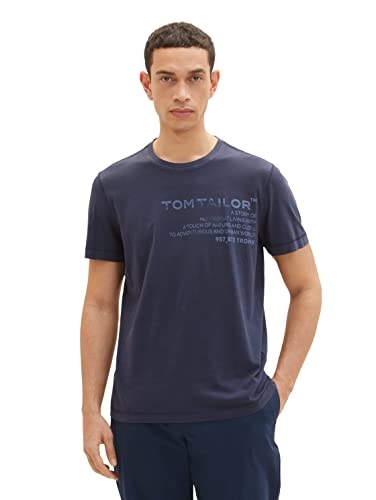 TOM TAILOR Herren 1035638 T-Shirt, 10668 - Sky Captain Blue, XL