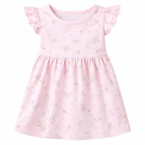 Image of EIO Girls Cotton Frock Dress Combo Pack | Multicolor Printed Knee Length Casual Dresses for Kids | Soft & Breathable Summer Wear Outfit