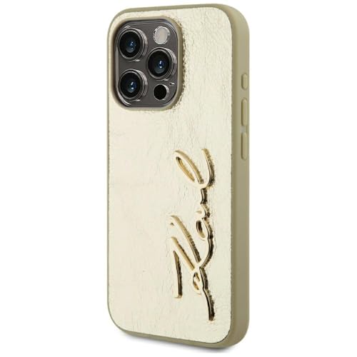 Coque dorée Karl Lagerfeld iPhone 15 Pro Max effet plissé métallique rigide - 2