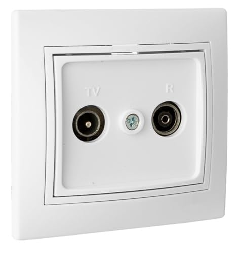 Prise intermédiaire TV Radio Europa blanche compacte pour installation résidentielle