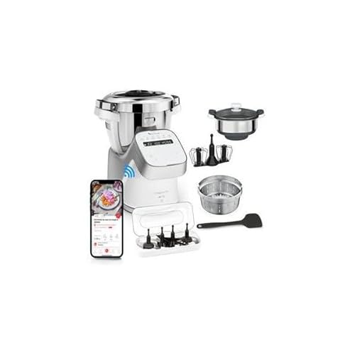 Robot cuiseur multifonction connecté Moulinex i Companion Pro avec Cuiseur vapeur YY5287FG 1550 W Argent