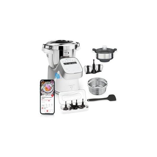 Robot cuiseur multifonction connecté Moulinex i Companion Pro avec Cuiseur vapeur YY5287FG 1550 W Argent