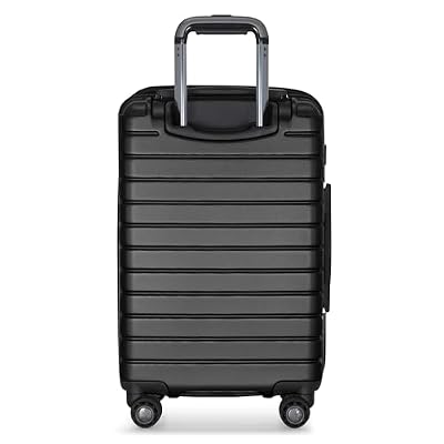 Traveler's Choice Archer Polycarbonate Hardside Spinner Luggage Set, Tie Down Straps, Black, 2-Piece