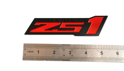 Image of 2pcs Z51 Performance Package Emblem Engine Hood 3D Badge Decal Replacement for Z51 (Black Red), EI-SilveCutom#2