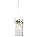 allen + roth Vallymede 4.41-in Brushed Nickel Barn Mini Clear Glass Jar Pendant