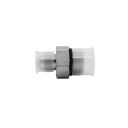 Image of (2-PACK) 6400-06-08-O Hydraulic Hose Adapter Fitting 3 /8 inch Male JIC 37 Flare (9 /16 inch-18UNF) x 1 /2 inch Male O-Ring Boss (3 /4 inch-16UNF) SAE Straight Pipe Joints Tube Connector Carbon Steel