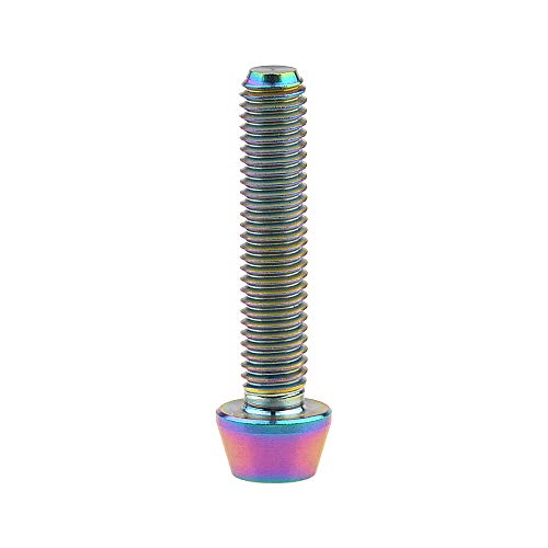Image of Titanium Ti Bolt M5x9 16 18 20 25 30 35 40 45 50 55 60mm Tapered Head Screws Pack of 4 (M5x25mm, Ranibow)