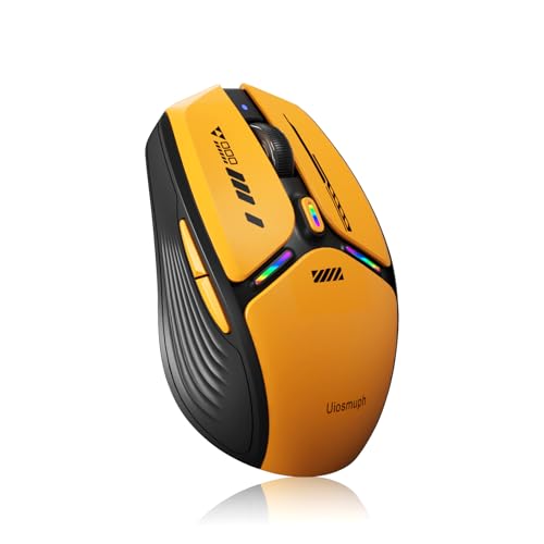 Uiosmuph G19 Souris Bluetooth, Tri-Mode (BT 5.1/5.0+2.4GHz) Souris sans Fil Rechargeable, Niveau de Batterie Visible, 1600 DPI Souris pour PC/Tablet/Laptop,...