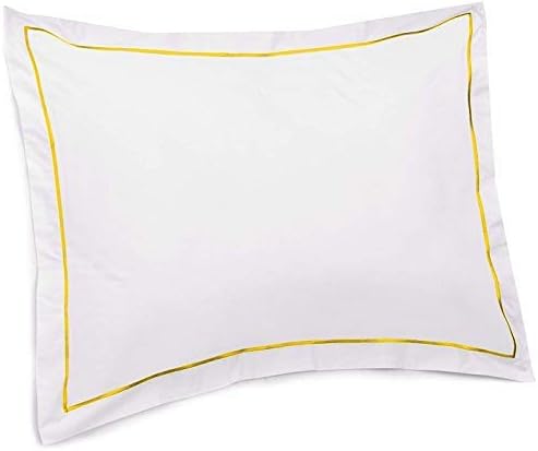 400 Thread Count 2 Pcs Pillow Shams Egyptian Quality 100% Cotton White Solid Pattern (Standard 20 x 26 Inch, Black Border)