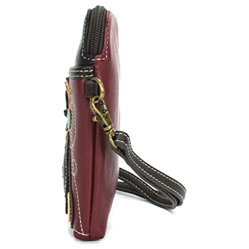 Image of CHALA Dog Collection Cell Phone Crossbody Purse-Women PU Leather /Canvas Multicolor Handbag with Adjustable Strap