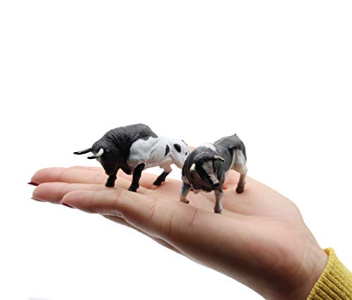 Hiawbon 12 Pcs Miniature Cattle Figurines Set Mini Cow Models Realistic Plastic Cattle Models #TOP5