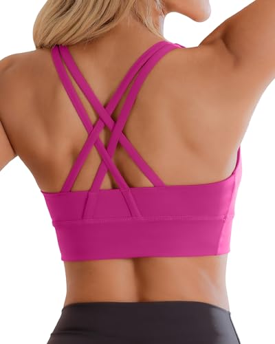 Image of Ama Larsi High Impact Strappy Sports Bra for Women | Padded Crisscross Back Supportive Running Yoga Workout Gym