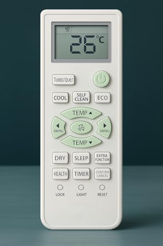 Image of K2 Haier AC Remote - Compatible with Haier Twin /Dual Inverter Split AC 1.5 Ton | LCD Display | Free Batteries | 5 Years Warranty (Work Only When Your Old Remote Same)