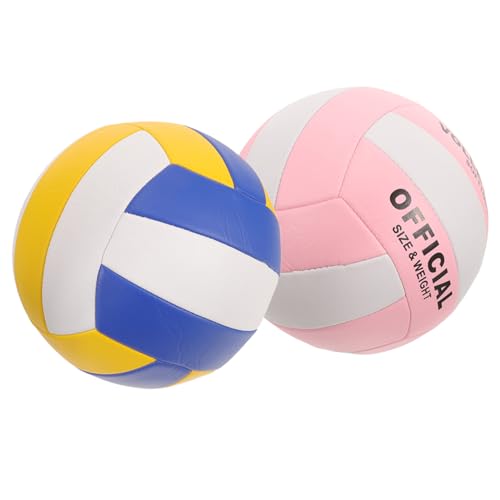Ballon de volley-ball souple taille 5, lot de 2 ballons blanc bleu jaune pour entraînement