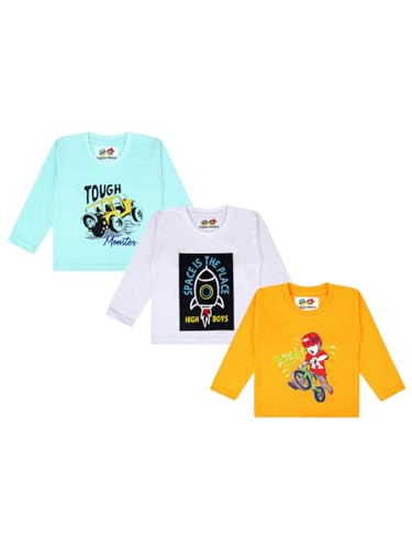 Image of superminis Boy's /Girls Cotton Round Neck Full Sleeves Regular Fit T Shirts With Trendy And Fun Prints