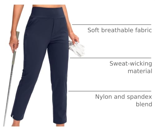 Image of YYV Women's Golf Pants High Waist Stretch Ankle Pants with Pockets
