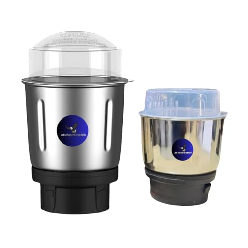 Image of Chutney Mixer Jar Stainless Steel with Teeth Lock and Strong Coupler Suitable for All Mixers Grinder Kitchen Accessories for Dry Wet Mixture Dosa Batter (250 Ml & 500 Ml jar)