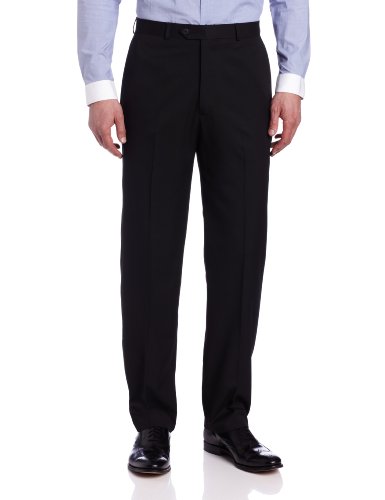 Haggar Men's Solid Plain-Front Suit Separate Pant