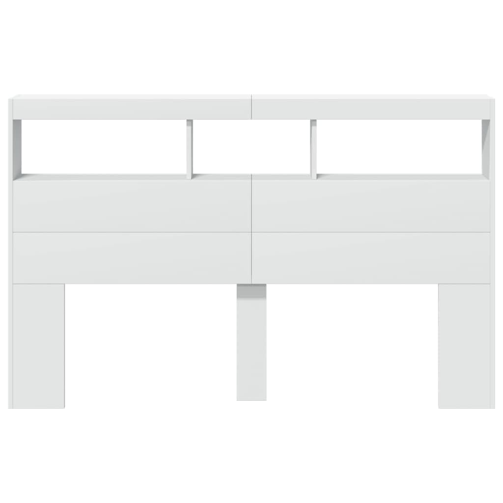 vidaXL Testiera con Contenitore a LED Bianca 160x17x102 cm