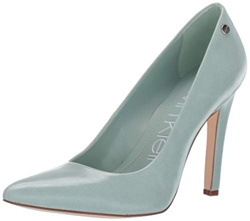 Calvin Klein Women's Brady Pump, Celadon Varnished Crackle Leather, 8 M M US