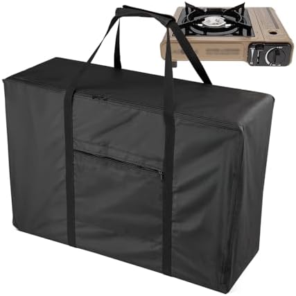 Agustone Camping Stove Carry bag, for Coleman/Gas One 1-Burner Portable Butane Camping Stove, Small Waterproof Stove Storage bag Fits Outdoor Cooking & BBQ, Black