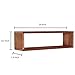 MyGift 24 Inch Wall Mounted Brown Solid Wood Cubby Floating Shelves, Display Storage Shelf for Bedroom, Living Room, Bathroom, Kitchen, Office, Set of 2
