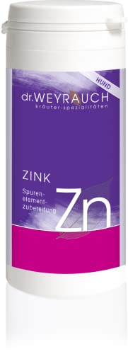 Dr. Weyrauch Zn Zink | 60 Kapseln | Ergänzungsfuttermittel für Hunde | Mit Kräutermischung