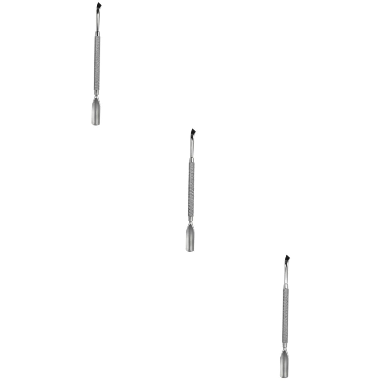Gogogmee 3 Pcs Nail Cuticle Pusher Trimmer Double-ended Steel Pushers for Dead Skin Removal for Professional Personal Use