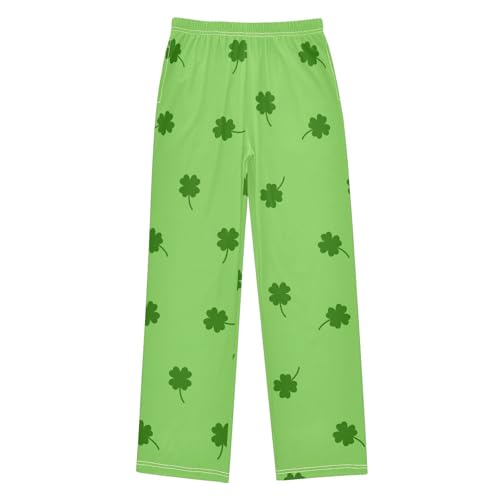 Four Leaf Clovers Boys Pants Boys Athletic Pants Long Pant for Boywith Pockets Wide-Leg Size 6-14Y