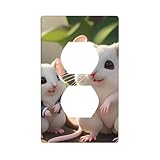 YYHWHJDE Mutter und Kind Ratten Bild Doppelsteckdose Wandpaneel dekorativ ist langlebig und geeignet...