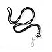 Specialist ID Black Lanyard with Swivel Hook - Basic, Round, Thin Braided Non-Breakaway Neck Strap Cord for School Name Tag, Office I'D Card, Keychain, Referee Whistle and More