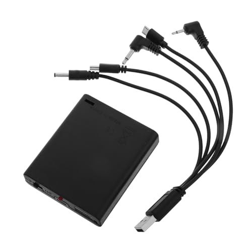 STOBAZA Black External Emergency Battery Pack for Safe Boxes and Door Locks Power Adapter with Multi Jack Supply Portable Backup Battery for Electronic Locks