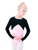 Daydance Knit Black Girl's Dance Shrug Cropped Ballet Sweaters with Thumb Hole