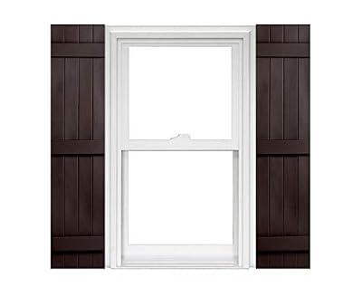 Polaris Homeside 4 Board and Batten Joined Vinyl Shutters (1 Pair) 14-1/2in. x 71in. - 022 Chocolate